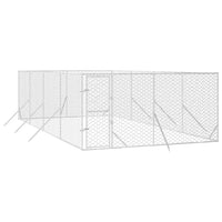Outdoor Dog Kennel Silver 4x8x2 m Galvanised Steel