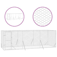 Outdoor Dog Kennel Silver 6x2x2 m Galvanised Steel