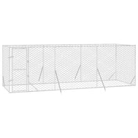 Outdoor Dog Kennel Silver 6x2x2 m Galvanised Steel