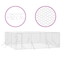 Outdoor Dog Kennel Silver 6x6x2 m Galvanised Steel