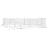 Outdoor Dog Kennel Silver 8x8x2 m Galvanised Steel