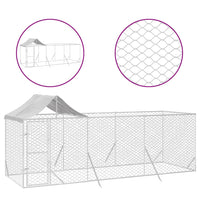 Outdoor Dog Kennel with Roof Silver 6x2x2.5 m Galvanised Steel