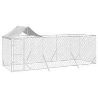 Outdoor Dog Kennel with Roof Silver 6x2x2.5 m Galvanised Steel