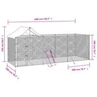 Outdoor Dog Kennel with Roof Silver 6x2x2.5 m Galvanised Steel