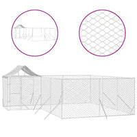 Outdoor Dog Kennel with Roof Silver 6x6x2.5 m Galvanised Steel