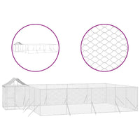 Outdoor Dog Kennel with Roof Silver 10x6x2.5 m Galvanised Steel