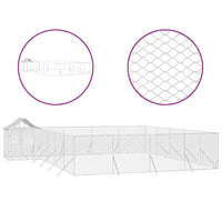 Outdoor Dog Kennel with Roof Silver 10x8x2.5 m Galvanised Steel