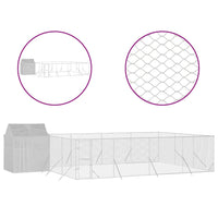 Outdoor Dog Kennel with Roof Silver 10x6x2.5 m Galvanised Steel