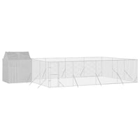 Outdoor Dog Kennel with Roof Silver 10x6x2.5 m Galvanised Steel