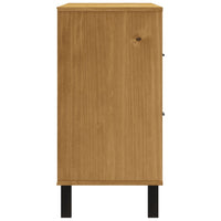 Sideboard with Glass Door FLAM 110x40x80 cm Solid Wood Pine