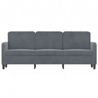 3-Seater Sofa Dark Grey Velvet 180 cm