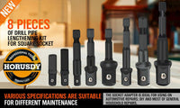 8Pc Drill Socket Adapter Set Impact Nut Driver Hex Extension Bits 1/4" 3/8" 1/2" Kings Warehouse 