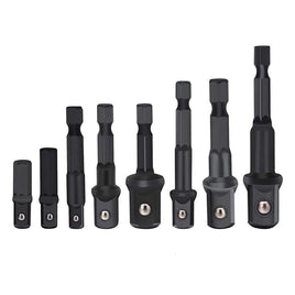 8Pc Drill Socket Adapter Set Impact Nut Driver Hex Extension Bits 1/4" 3/8" 1/2" Kings Warehouse 