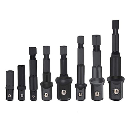 8Pc Drill Socket Adapter Set Impact Nut Driver Hex Extension Bits 1/4" 3/8" 1/2" Kings Warehouse 