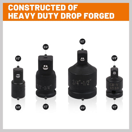 8Pc Impact Socket Reducer Set Heavy Duty Adaptor For Ratchet Wrench With Case Kings Warehouse 