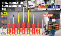 8Pc Insulated Screwdriver Set Magnetic Slotted Phillips Electricians With Case Kings Warehouse 