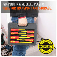 8Pc Insulated Screwdriver Set Magnetic Slotted Phillips Electricians With Case Kings Warehouse 