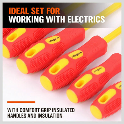 8Pc Insulated Screwdriver Set Magnetic Slotted Phillips Electricians With Case Kings Warehouse 