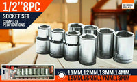 8Pc Metric Socket Set 1/2" Drive 11MM - 19MM For Wrench CRV Mechanic With Holder Kings Warehouse 