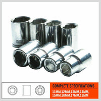 8Pc Metric Socket Set 1/2" Drive 11MM - 19MM For Wrench CRV Mechanic With Holder Kings Warehouse 