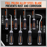 8Pc Pick And Hook Set Oil Seal O-Ring Puller Extractors Seal Gasket Remove Tool Kings Warehouse 