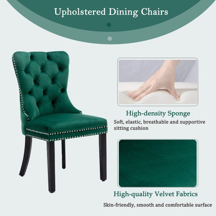 8x Velvet Dining Chairs- Green Kings Warehouse 