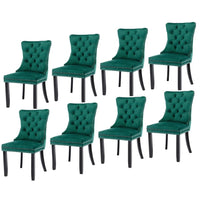 8x Velvet Dining Chairs- Green Kings Warehouse 