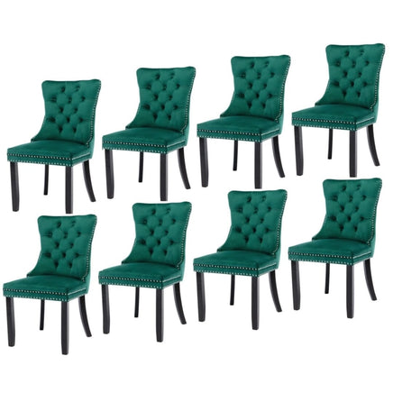 8x Velvet Dining Chairs- Green Kings Warehouse 