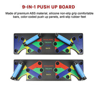9 in 1 Push Up Board Yoga Bands Fitness Workout Train Gym Exercise Pushup Stand Kings Warehouse 