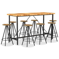 9 Piece Bar Set Solid Acacia Wood and Solid Reclaimed Wood Dining Kings Warehouse 