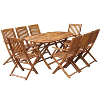 9 Piece Folding Outdoor Dining Set Solid Acacia Wood Kings Warehouse 