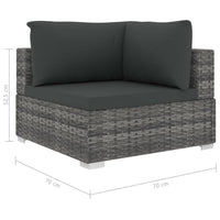 9 Piece Garden Lounge Set with Cushions Poly Rattan Grey Kings Warehouse 
