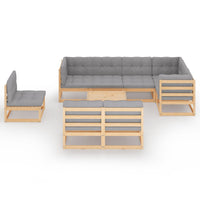 9 Piece Garden Lounge Set with Cushions Solid Pinewood Kings Warehouse 