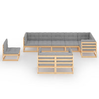 9 Piece Garden Lounge Set with Cushions Solid Pinewood Kings Warehouse 