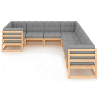 9 Piece Garden Lounge Set with Cushions Solid Pinewood Kings Warehouse 