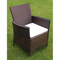 9 Piece Outdoor Dining Set with Cushions Poly Rattan Brown Kings Warehouse 