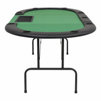 9-Player Folding Poker Table 3 Fold Oval Green Kings Warehouse 