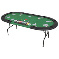 9-Player Folding Poker Table 3 Fold Oval Green Kings Warehouse 