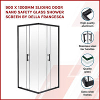 900 x 1200mm Sliding Door Nano Safety Glass Shower Screen By Della Francesca Kings Warehouse 
