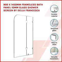900 x 1450mm Frameless Bath Panel 10mm Glass Shower Screen By Della Francesca Kings Warehouse 