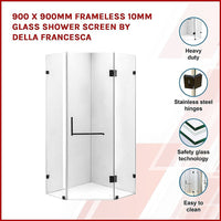 900 x 900mm Frameless 10mm Glass Shower Screen By Della Francesca Kings Warehouse 