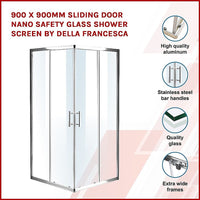900 x 900mm Sliding Door Nano Safety Glass Shower Screen By Della Francesca Kings Warehouse 