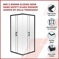 900 x 900mm Sliding Door Nano Safety Glass Shower Screen By Della Francesca Kings Warehouse 