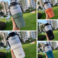 900ML Green Stainless Steel Travel Mug with Leak-proof 2-in-1 Straw and Sip Lid, Vacuum Insulated Coffee Mug for Car, Office, Perfect Gifts, Keeps Liquids Hot or Cold Kings Warehouse 