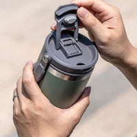 900ML Orange Stainless Steel Travel Mug with Leak-proof 2-in-1 Straw and Sip Lid, Vacuum Insulated Coffee Mug for Car, Office, Perfect Gifts, Keeps Liquids Hot or Cold Kings Warehouse 