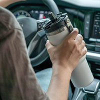 900ML Orange Stainless Steel Travel Mug with Leak-proof 2-in-1 Straw and Sip Lid, Vacuum Insulated Coffee Mug for Car, Office, Perfect Gifts, Keeps Liquids Hot or Cold Kings Warehouse 