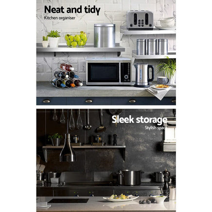900mm Stainless Steel Wall Shelf Kitchen Shelves Rack Mounted Display Shelving Spring Fever Exclusive Promo Kings Warehouse 