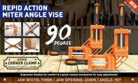 90° Degree Corner Clamp Welding Vice Woodworking Alloy Body With Quick Release Kings Warehouse 