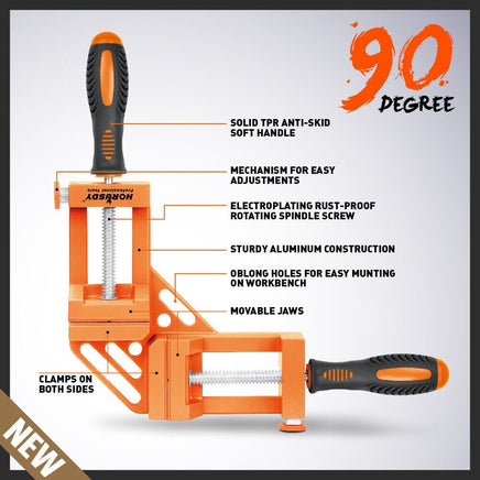 90° Degree Corner Clamp Welding Vice Woodworking Alloy Body With Quick Release Kings Warehouse 