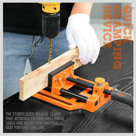 90mm Drill Press Bench Vice Quick Release Clamp Jaw Soft Grip Hand Pads Woodwork Kings Warehouse 